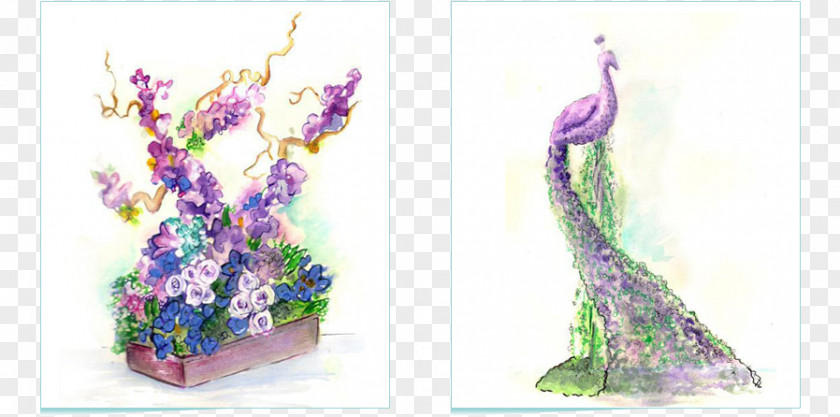 Japanese Style Illustration Flower Lavender PNG