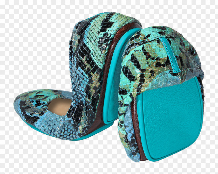 Foldable Ballerina Flat Shoes For Women Turquoise Product PNG