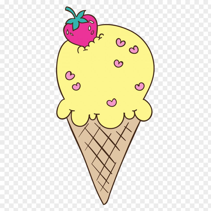 Ice Cream Cones Strawberry PNG
