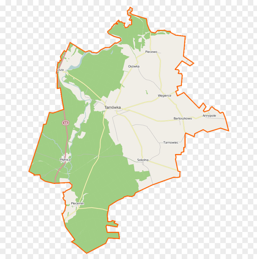 Map Tarnówka, Złotów County Gmina Tarnowiec, Bartoszkowo PNG