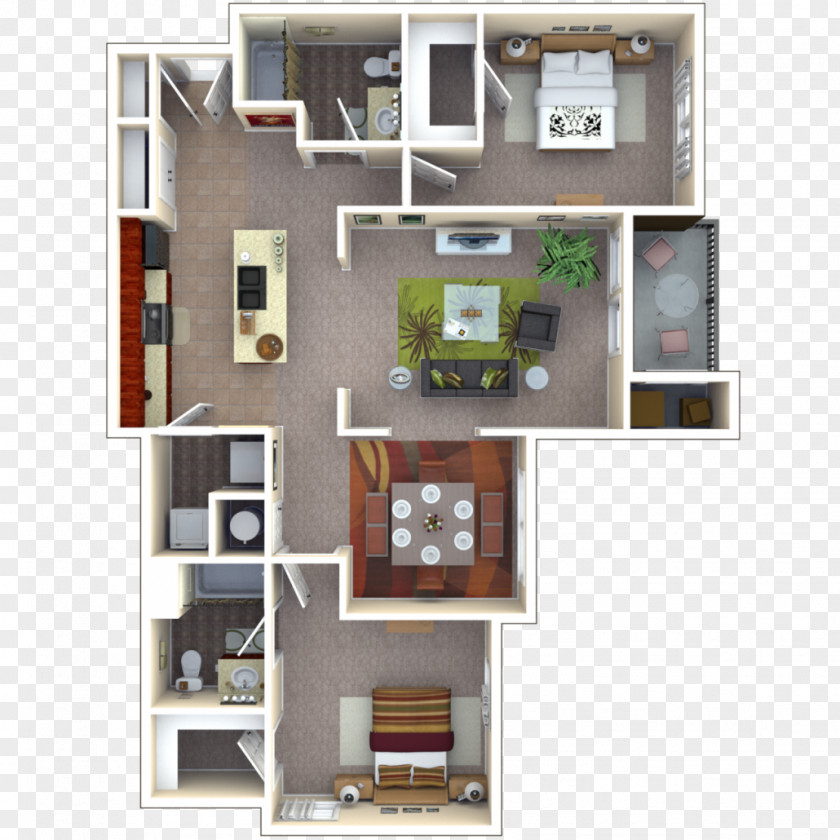 Three Rooms And Two Floor Plan Greenwood Antioch Autumn Breeze Apartments PNG