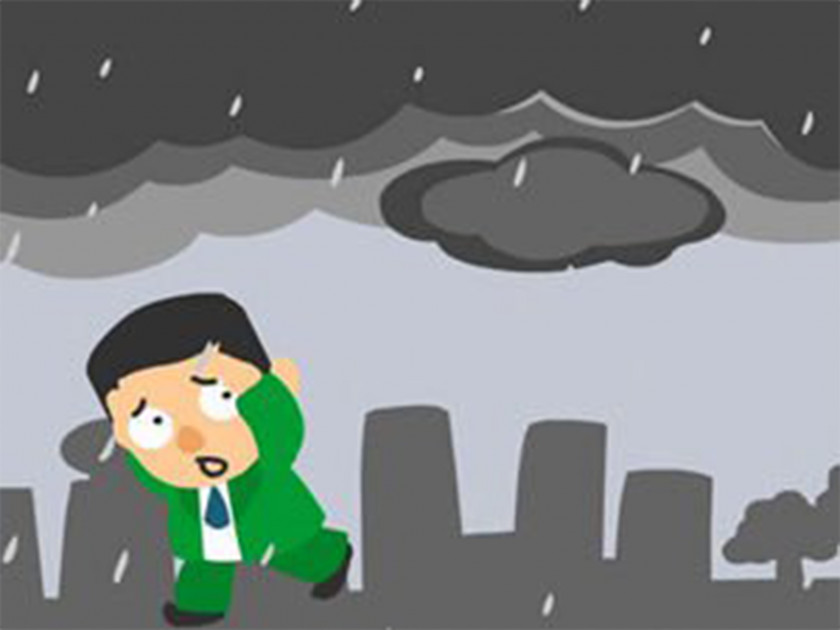Urban Rainstorm Flood Control Rain Thunderstorm Cloudburst Cartoon Overcast PNG