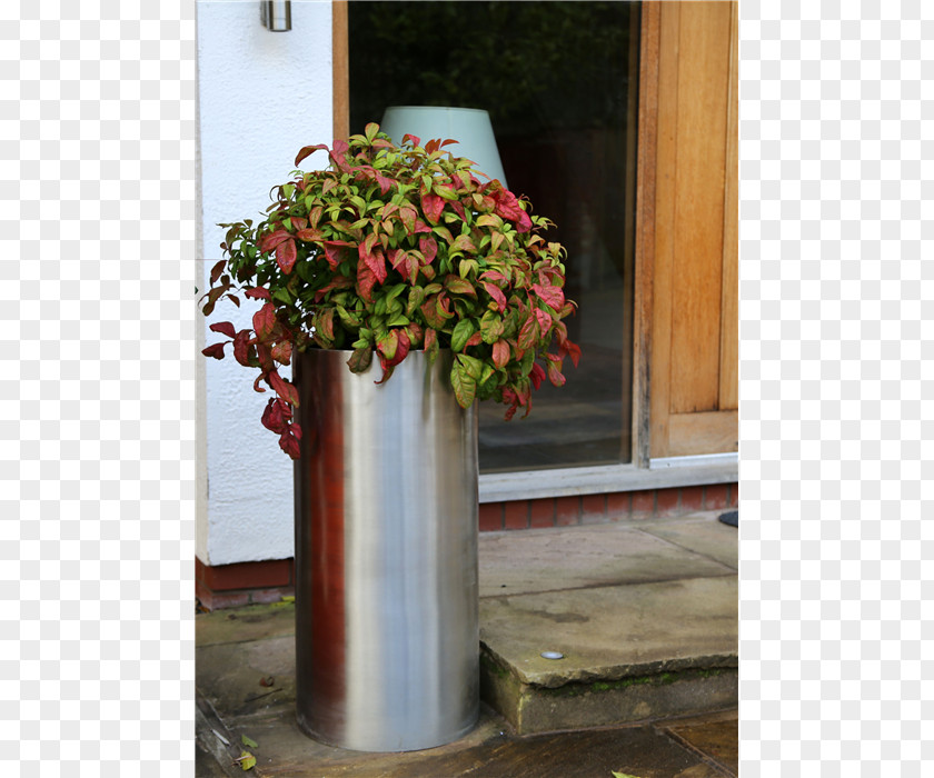 Vase Brushed Metal Flowerpot Stainless Steel PNG