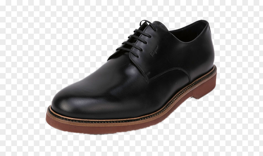 Ferragamo Tie Male Black Shoes 0618619 Oxford Shoe Leather Dress PNG