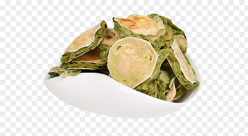 Bitter Melon Slices In Small Bowl Tea Green PNG