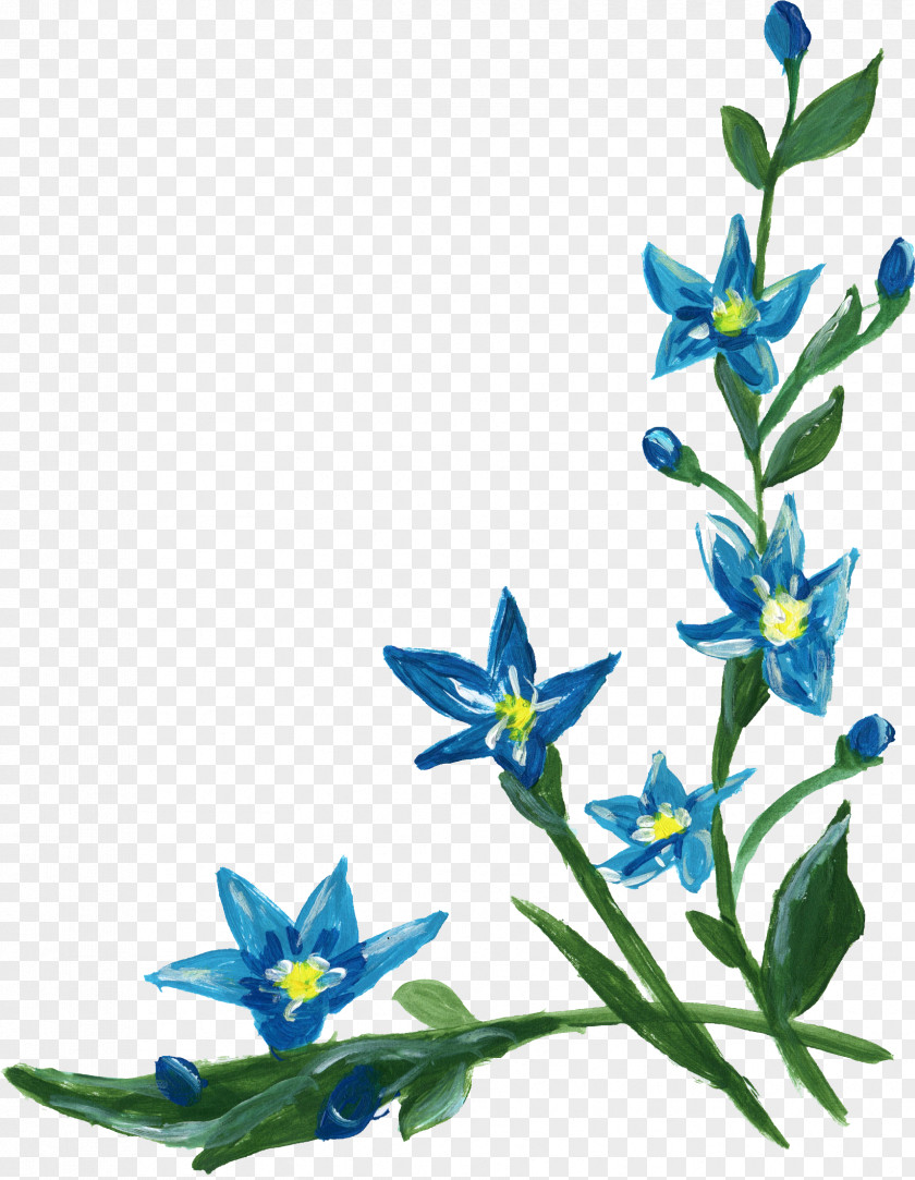 Blue Flower Border Clip Art PNG