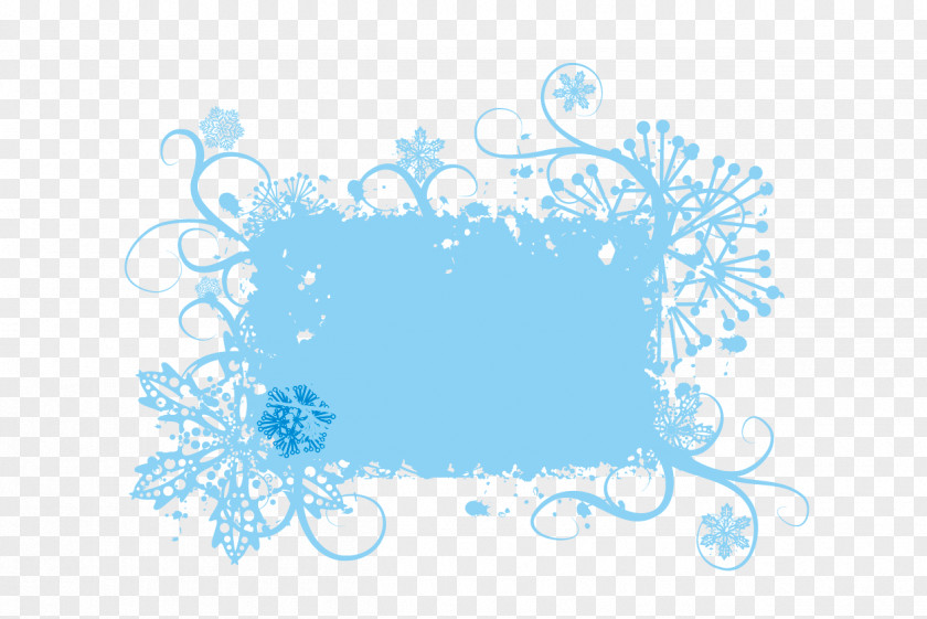 Blue Ink Jet Border Euclidean Vector Snowflake Graphic Design PNG