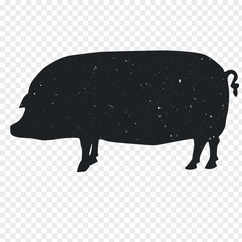 Animal Silhouettes Domestic Pig Silhouette Computer File PNG