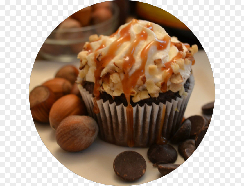 Chocolate Praline Peanut Butter Cup Truffle Cupcake Muffin PNG