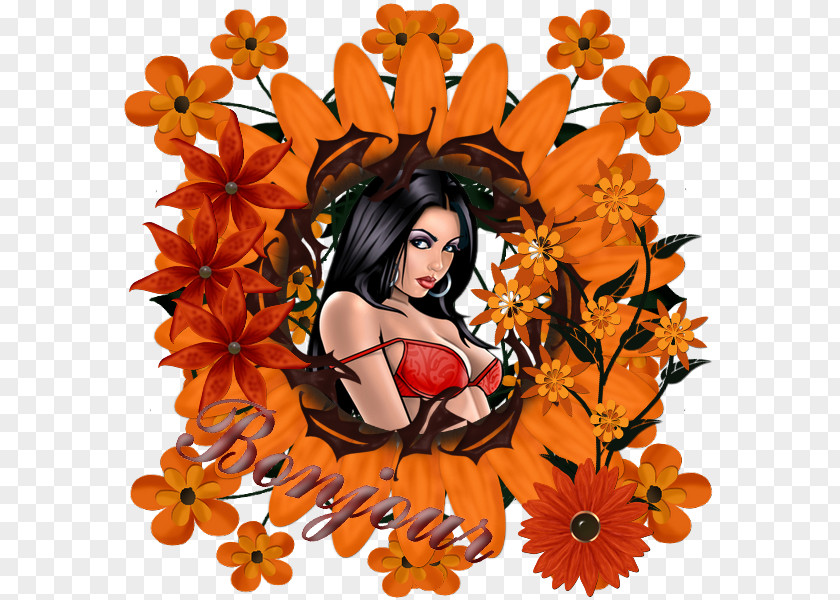 Design Floral Orange S.A. Autumn Petal PNG