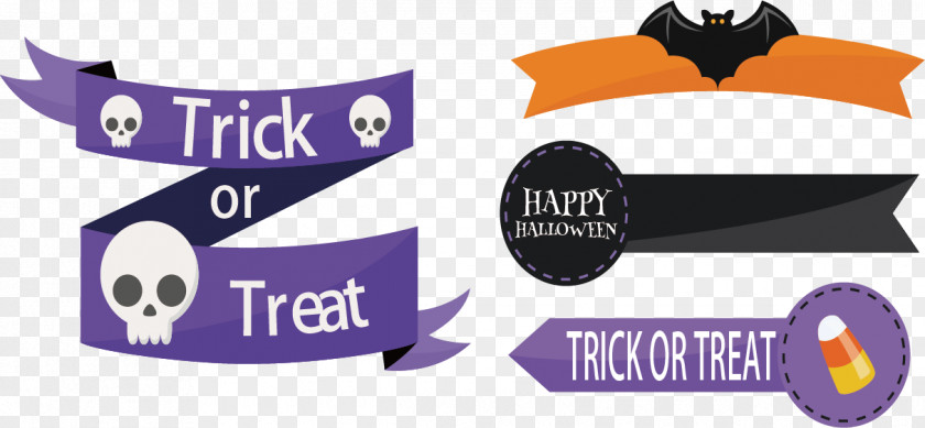 Halloween Tags Ribbon Party Clip Art PNG
