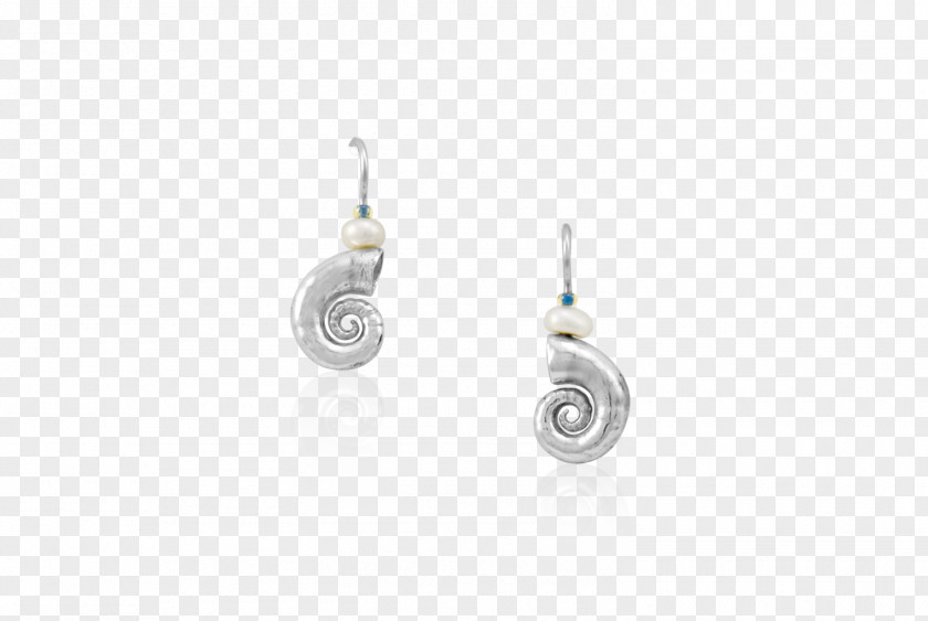 Shell Bracelet Earring Silver PNG