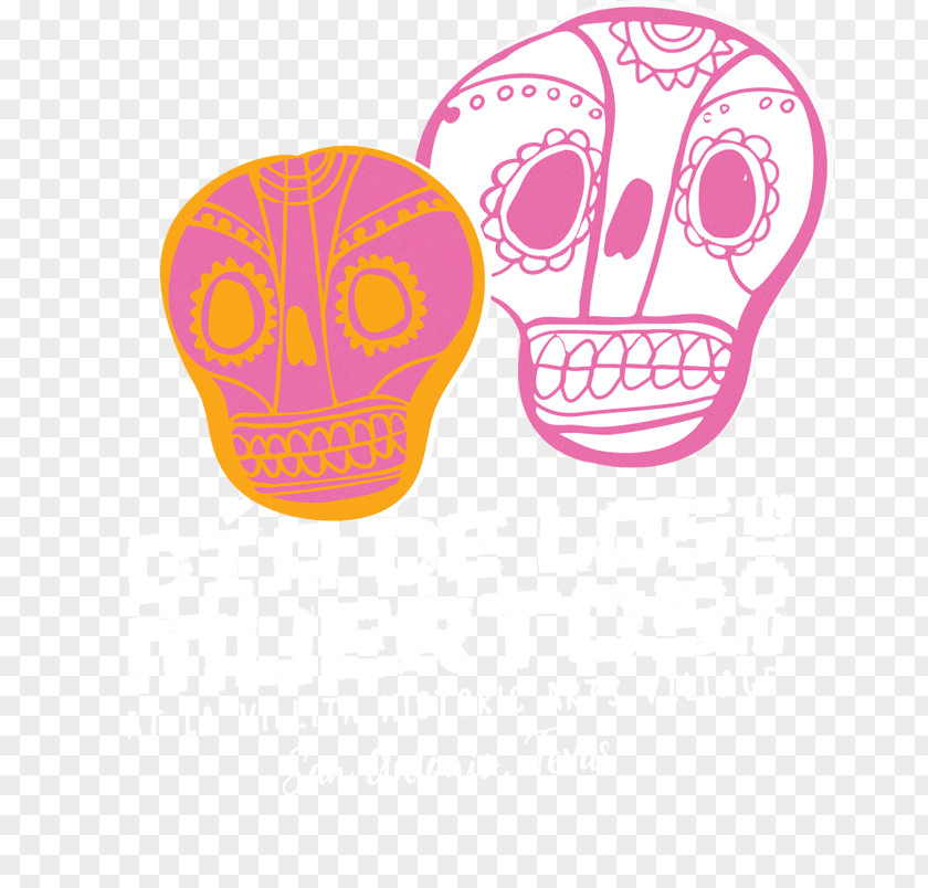 Dia De Los Muertos Skull Line Font PNG