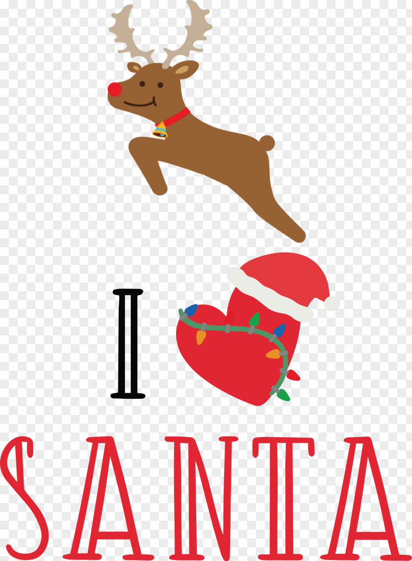 I Love Santa Christmas PNG