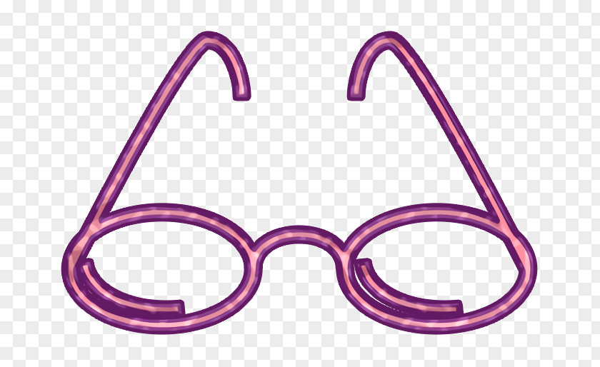 Magenta Goggles Glasses Icon Outline Red PNG