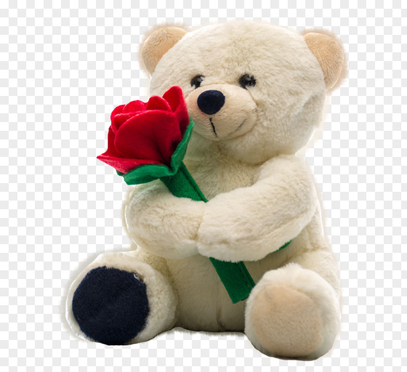 Me & My Teddy Bear Love PNG , holding a rose clipart PNG