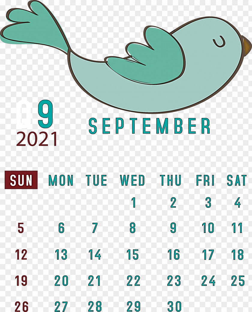 September 2021 Printable Calendar PNG