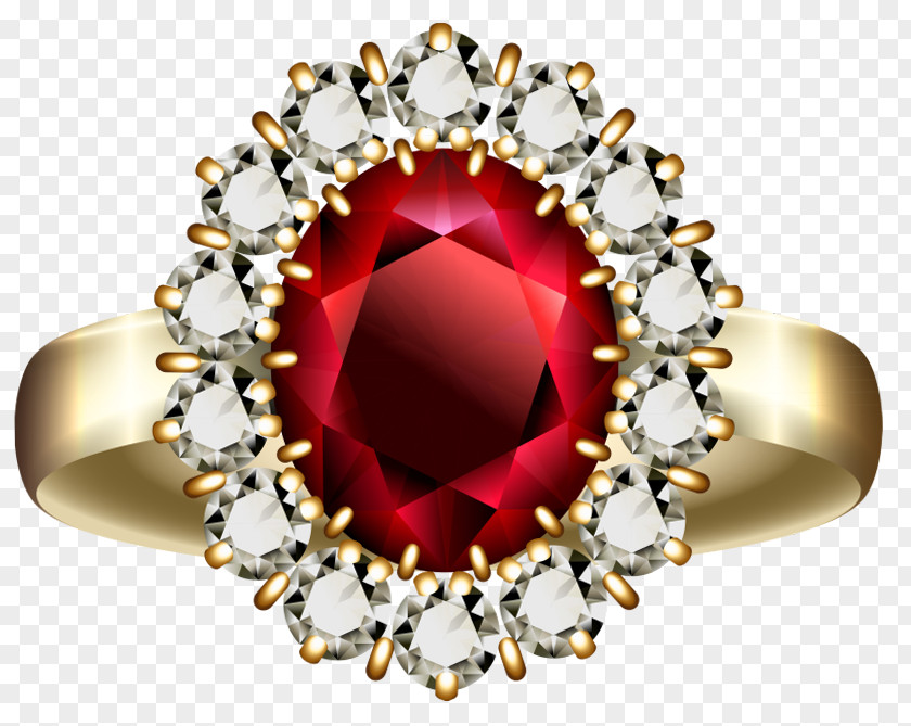 Transparent Diamond And Ruby Ring Clipart Engagement Clip Art PNG