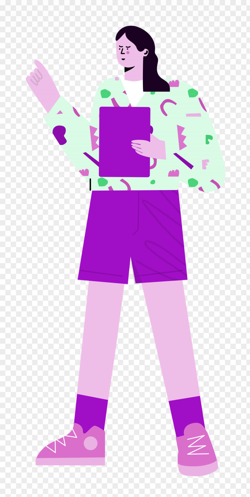 Standing Shorts Woman PNG