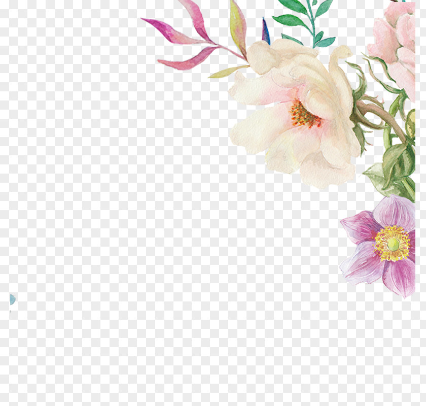 Hand Painted Watercolor Flowers PNG painted watercolor flowers clipart PNG