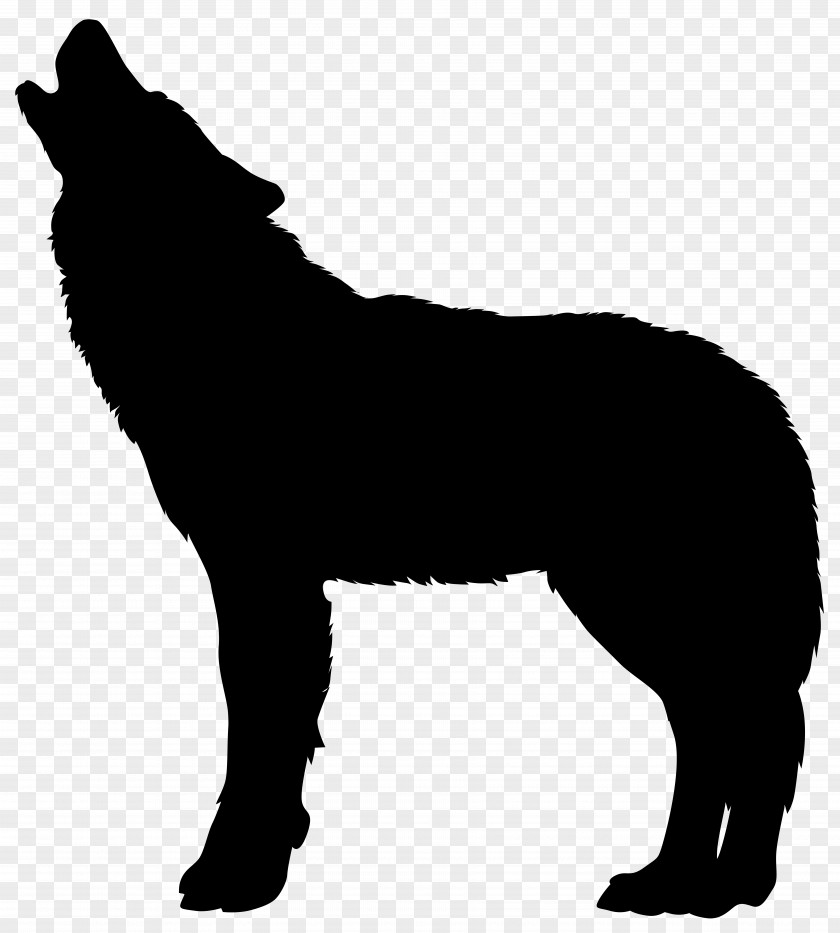 Howling Wolf Silhouette Transparent Clip Art Image Dog Breed Horse Black And White PNG