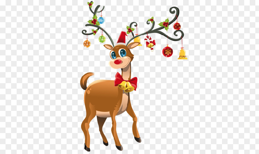 Reindeer Rudolph Santa Claus Christmas Clip Art PNG