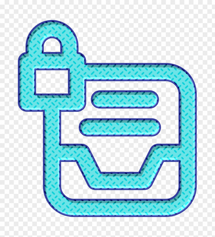 Turquoise Aqua Data Icon Document Lock PNG