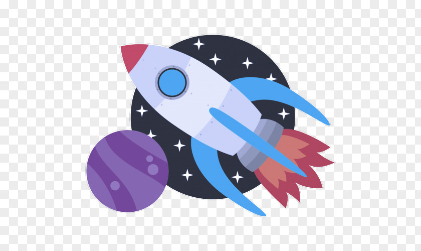 Cartoon Rocket Circle Logo PNG