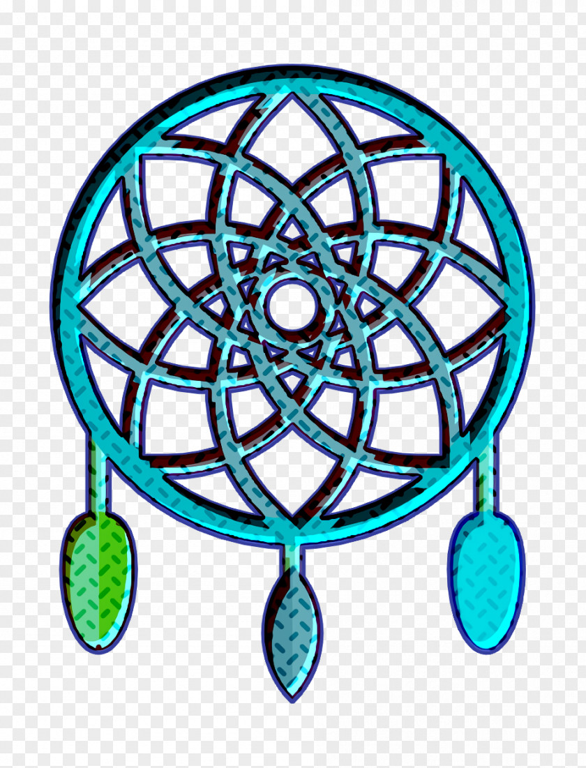 Color American Indigenous Elements Icon Dreamcatcher PNG