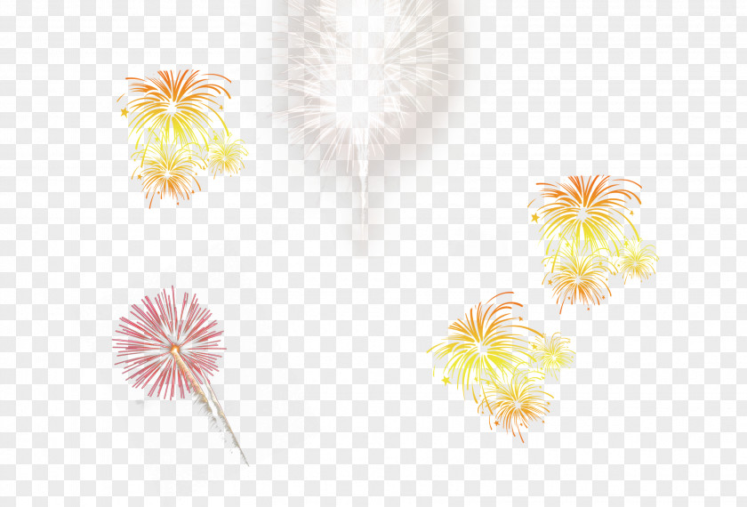 Fireworks Light Effect Petal Yellow Pattern PNG