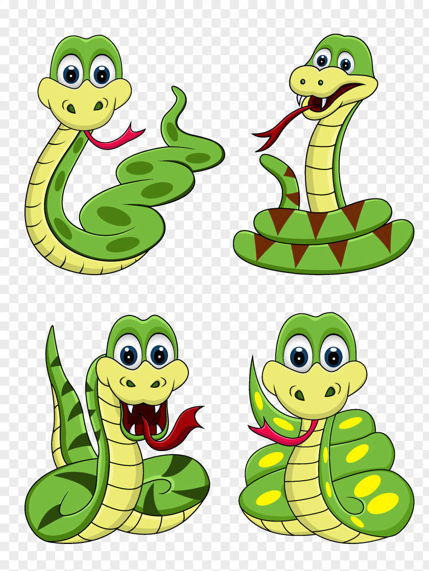Vector Material Cute Cartoon Snake 01 Clip Art PNG