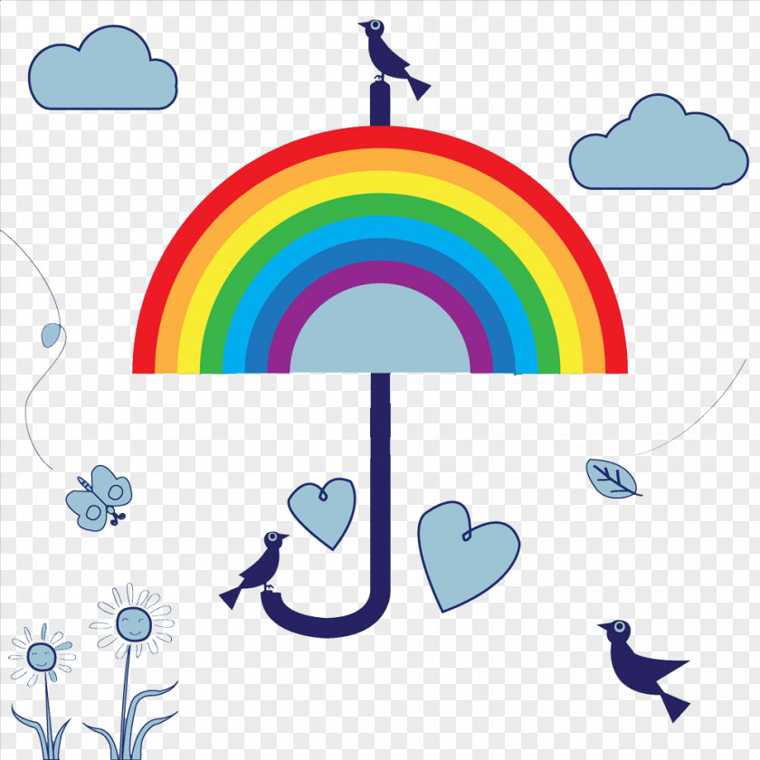 Rainbow Umbrella Stock Photography Designer PNG