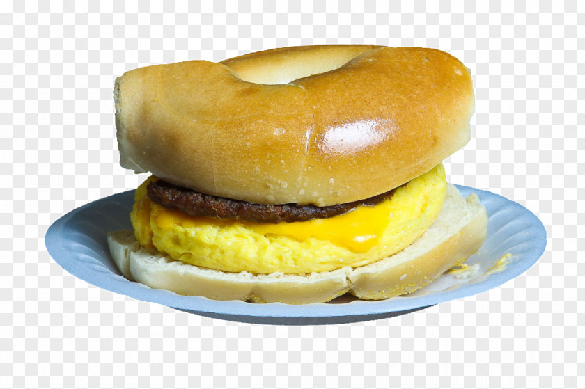 Bagel Cheeseburger Breakfast Sandwich McGriddles PNG