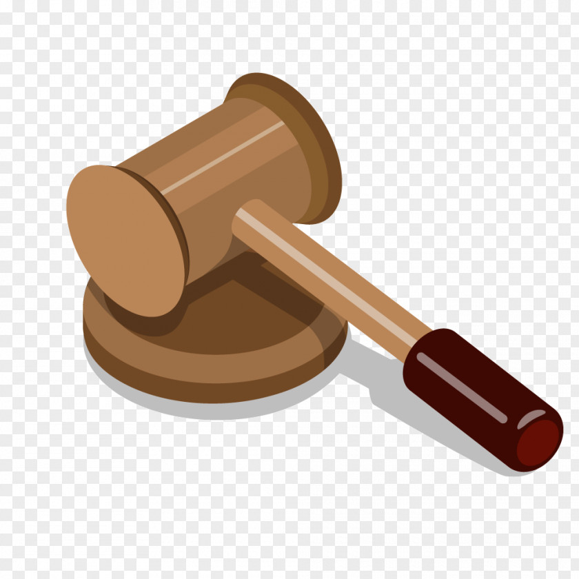 Cartoon Gray Auction Hammer Judge Gavel PNG