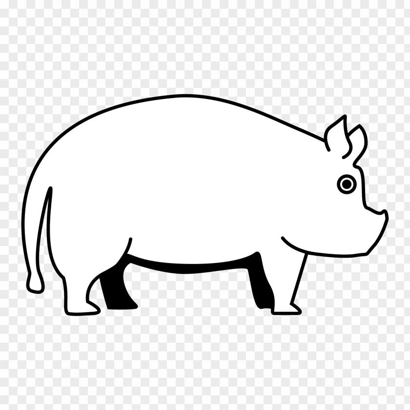 Pig White Line Art Cartoon Clip PNG