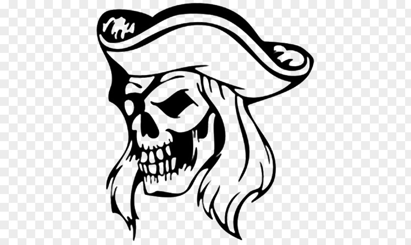 Pirate Skull Sticker Coloring Book Decal PNG