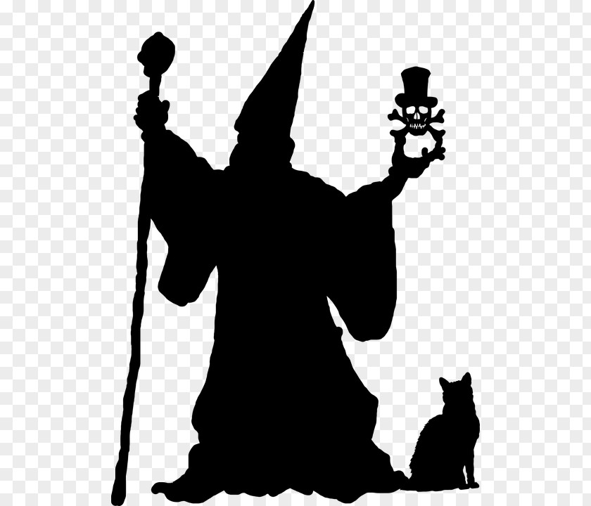 Silhouette Magician Wizard Clip Art PNG