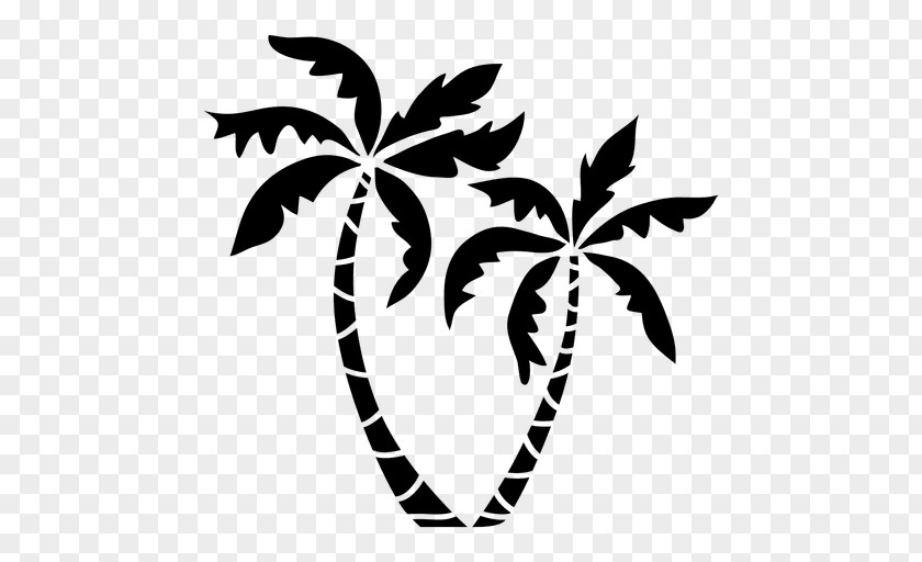 Vector Coconut Leaves Wall Decal Drawing Silhouette Arecaceae PNG