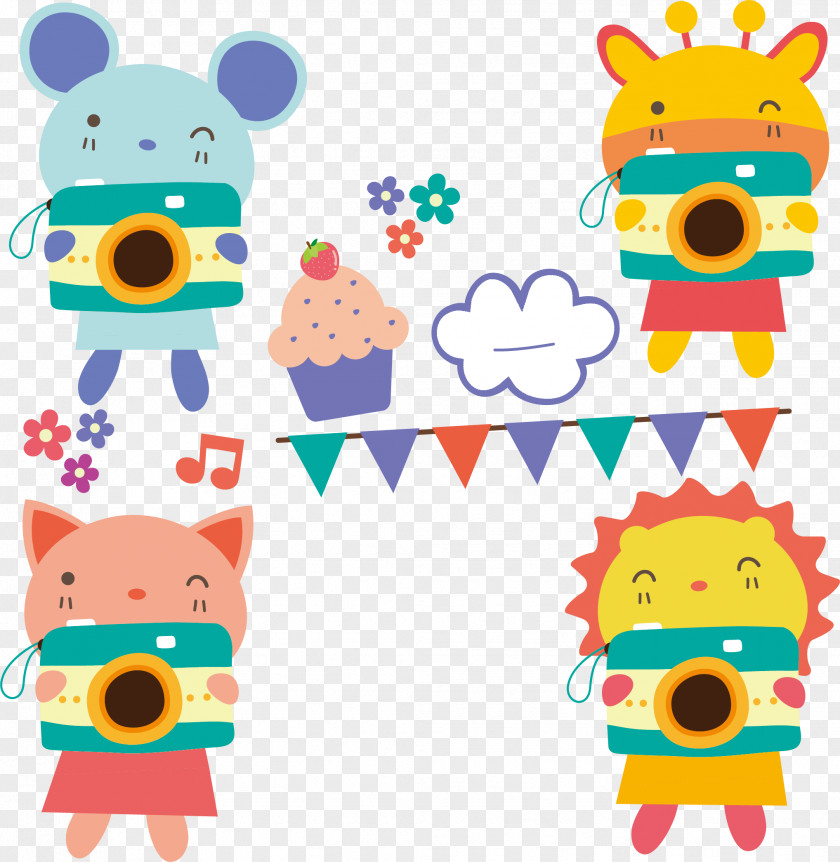 Vector Hand-painted Cute Little Animals Royalty-free Clip Art PNG