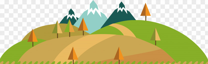 Flat Mountain Scenery Download Clip Art PNG