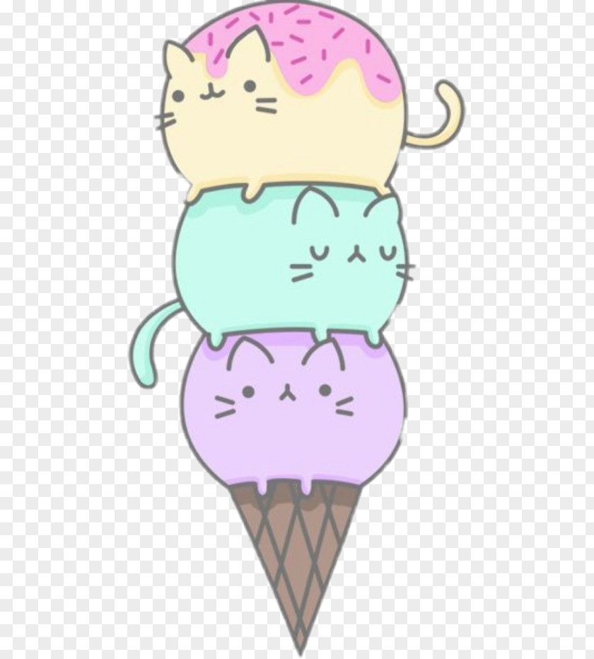 Ice Cream Cones Cat Pusheen Drawing PNG