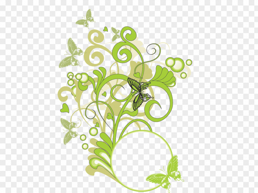 Line Floral Design Leaf Font PNG