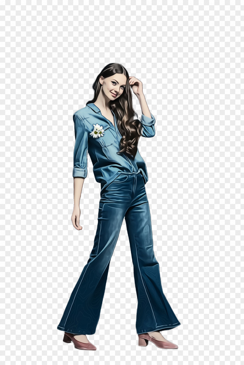 Waist Textile Jeans Clothing Denim Blue Fashion Model PNG