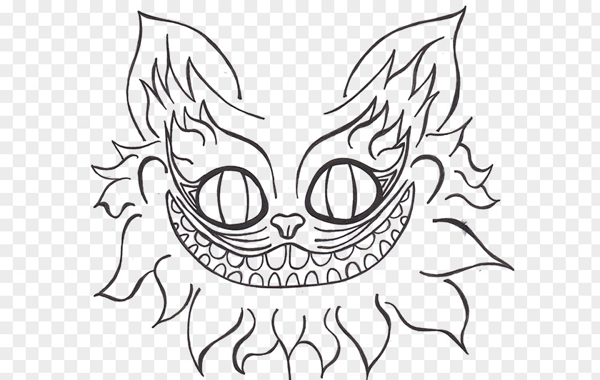 Cat Clip Art Cheshire Black And White Drawing PNG