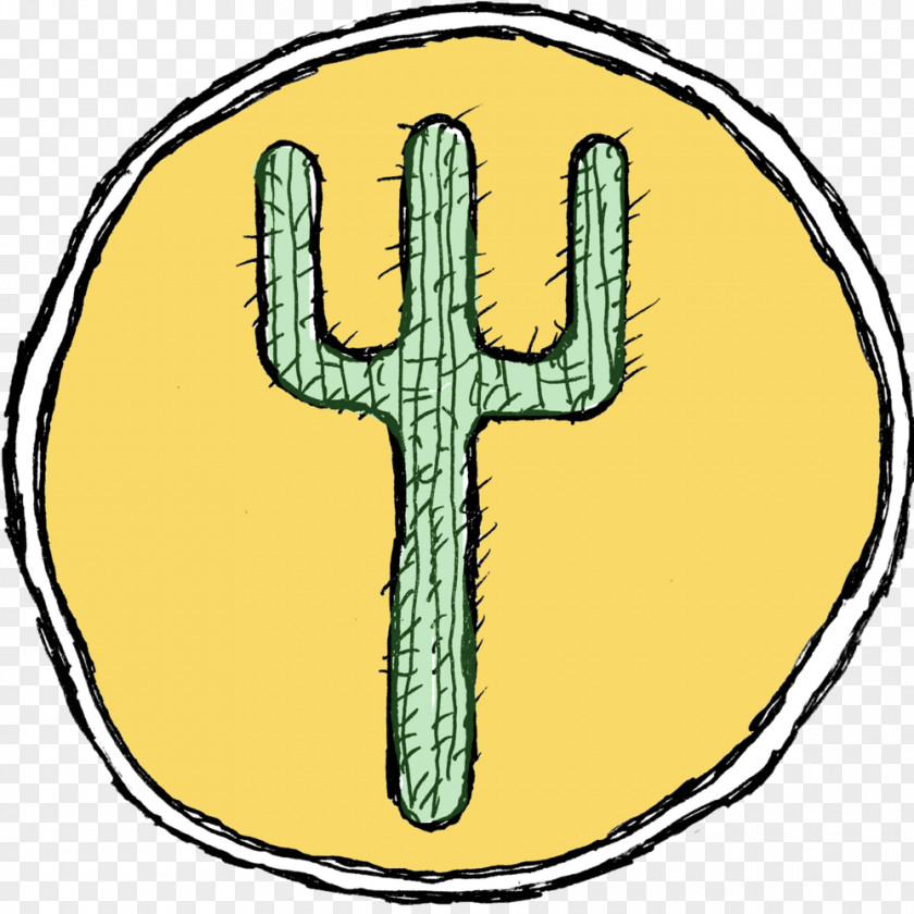 Saguaro Cross Yellow Line Symbol Font PNG