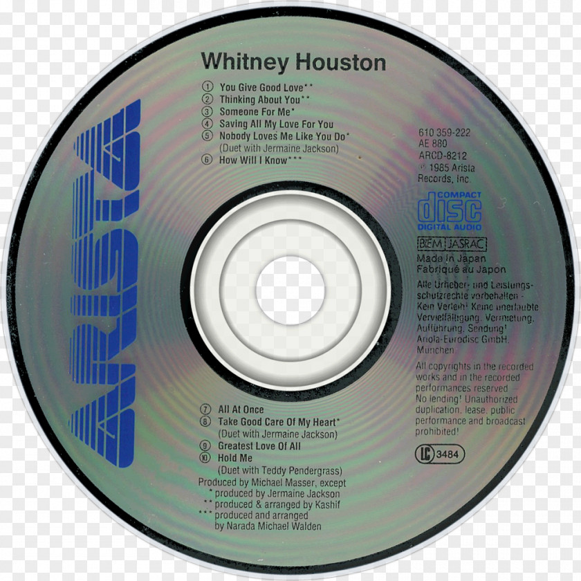 Whitney Houston Compact Disc Who's Zoomin' Who? Through The Storm CD Single PNG