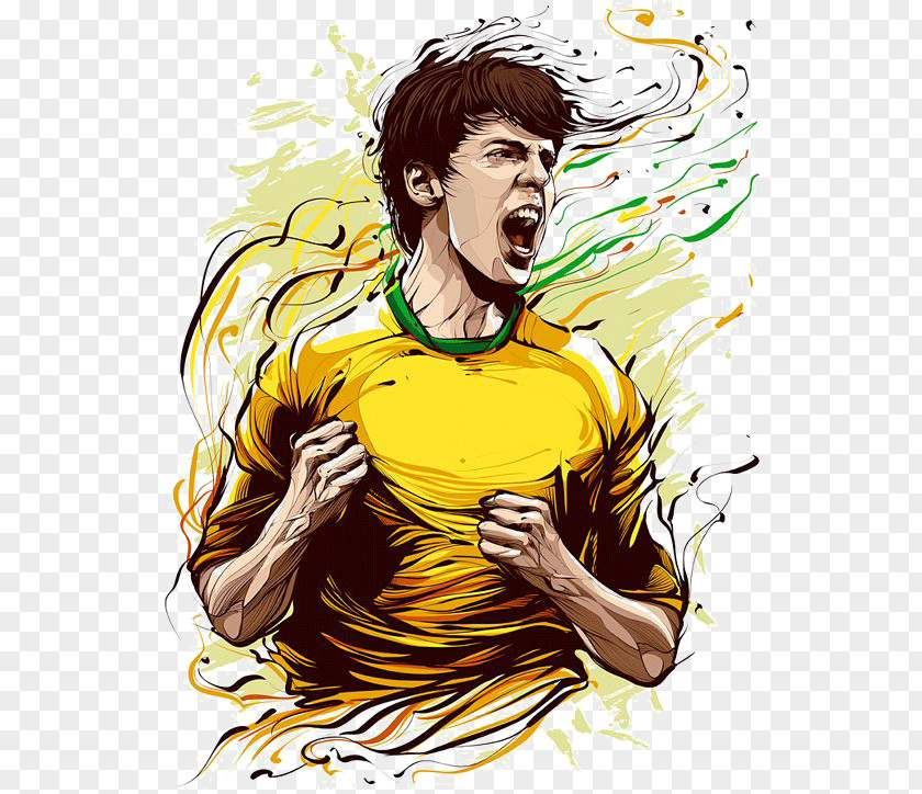 Cartoon Star Kaká FIFA World Cup Brazil National Football Team Digital Art PNG