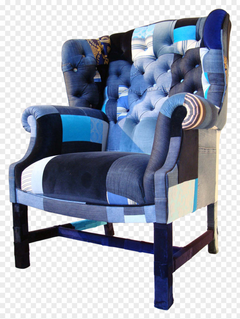 Jeans Denim Wing Chair Furniture PNG