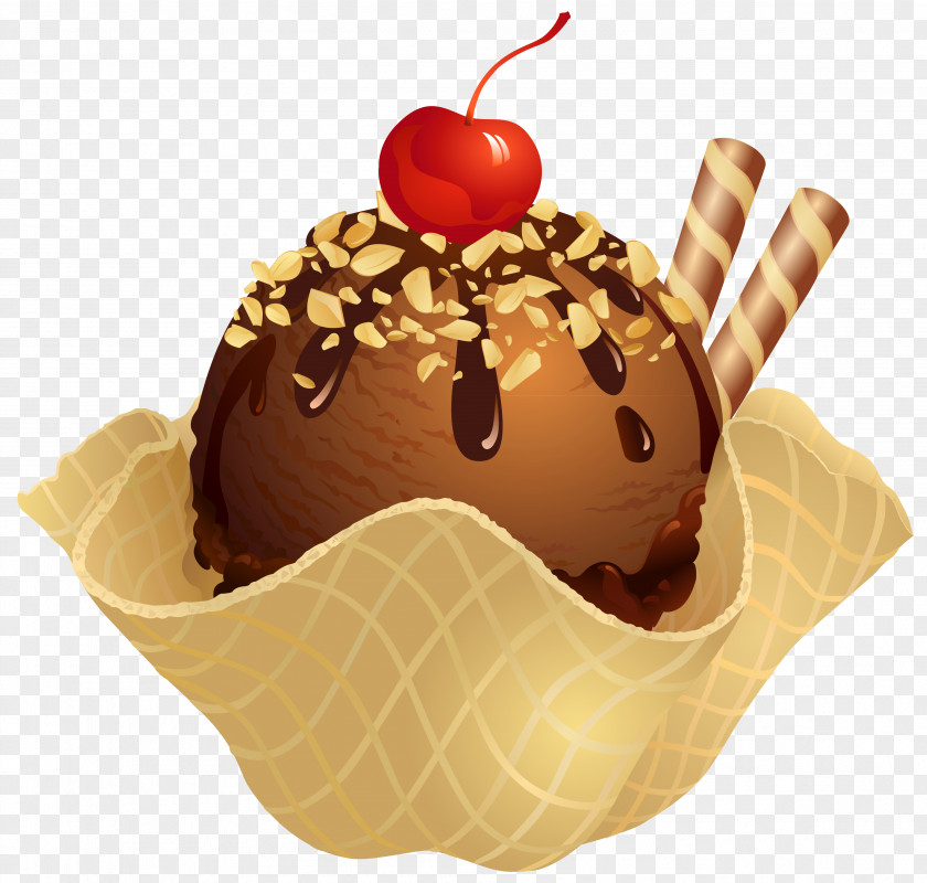 Transparent Chocolate Ice Cream Waffle Basket Picture Cone PNG