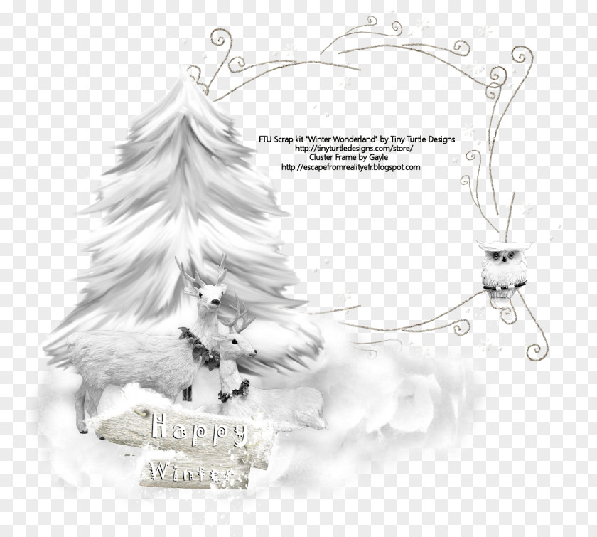 Christmas Tree Winter Ornament White PNG